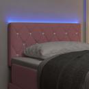 LED Kopfteil Kristallknopf-Tufted Rosa 80 cm Samt