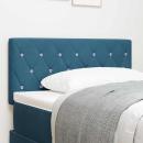 LED Kopfteil mit Kristallknopf, gepolstert, Dunkelblau, 90 cm, Samt