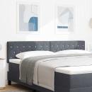LED Kopfteil mit Kristallknopf-Steppung Dunkelgrau 90 cm Samt