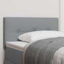 LED Kopfteil mit Knopfheftung Hellgrau 90 cm Stoff