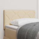 LED Kopfteil Rautenmuster Creme 80 cm Stoff