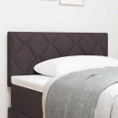 LED Kopfteil Rautenmuster Dunkelbraun 90 cm Stoff