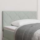 LED Kopfteil Diamantblock Design Hellgrau 100 cm Velvet