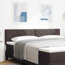 LED Kopfteil Rautenmuster Dunkelbraun 180 cm Stoff