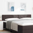 LED Kopfteil Rautenmuster Dunkelbraun 200 cm Stoff