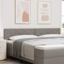 LED Kopfteil Rautenmuster Taupe 200 cm Stoff