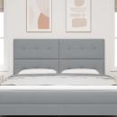 LED Kopfteil Hellgrau 90 cm Stoff