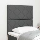 LED Kopfteil Rautenmuster Dunkelgrau 80 cm Stoff