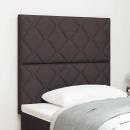 LED Kopfteil Rautenmuster Dunkelbraun 90 cm Stoff