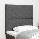 LED Kopfteil Rautenmuster Dunkelgrau 100 cm Stoff