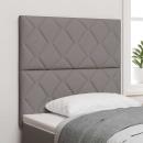 LED Kopfteil Rautenmuster Taupe 100 cm Stoff