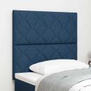 LED Kopfteil Rautenmuster Blau 100 cm Stoff