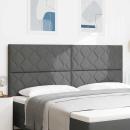 LED Kopfteil Rautenmuster Dunkelgrau 200 cm Stoff