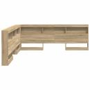 Stauraum-Kopfteil mit Regal Sonoma Eiche 200 cm Holzwerkstoff