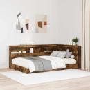 Stauraum-Kopfteil mit Regal Räuchereiche 120 cm Holzwerkstoff