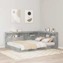 Stauraum-Kopfteil mit Regal mit Kopfteil mit Speicher Betongrau 150 cm Melamin