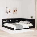 Stauraum-Kopfteil mit Regal Schwarze Eiche 180 cm Holzwerkstoff