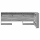 Stauraum-Kopfteil mit Regal mit Kopfteil mit Speicher Grau Sonoma 90 cm Holzwerkstoff