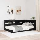 Stauraum-Kopfteil mit Regal Schwarze Eiche 120 cm Holzwerkstoff