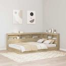 Stauraum-Kopfteil mit Regal Sonoma Eiche 120 cm Holzwerkstoff