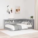 Stauraum-Kopfteil mit Regal mit Kopfteil mit Speicher Grau Sonoma 120 cm Holzwerkstoff