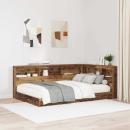 Stauraum-Kopfteil mit Regal mit Kopfteil mit Speicher Altholz 120 cm Holzwerkstoff