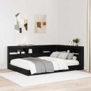 Stauraum-Kopfteil mit Regal Schwarze Eiche 135 cm Holzwerkstoff