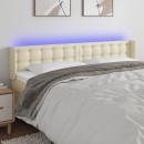 LED Kopfteil Creme 183x16x78/88 cm Kunstleder