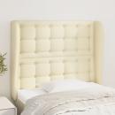 Kopfteil mit Ohren Creme 93x23x118/128 cm Kunstleder