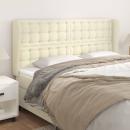 Kopfteil mit Ohren Creme 183x23x118/128 cm Kunstleder