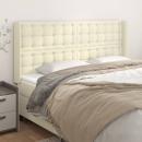 Kopfteil mit Ohren Creme 183x16x118/128 cm Kunstleder