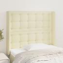 Kopfteil mit Ohren Creme 93x16x118/128 cm Kunstleder