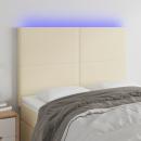 LED Kopfteil Creme 144x5x118/128 cm Kunstleder