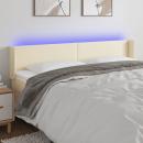 LED Kopfteil Creme 183x16x78/88 cm Kunstleder