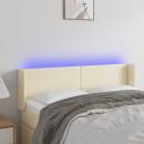 LED Kopfteil Creme 147x16x78/88 cm Kunstleder