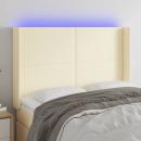LED Kopfteil Creme 147x16x118/128 cm Kunstleder
