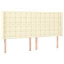 LED Kopfteil Creme 163x16x118/128 cm Kunstleder