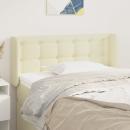 Kopfteil mit Ohren Creme 93x16x78/88 cm Kunstleder