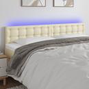 LED Kopfteil Creme 160x5x78/88 cm Kunstleder