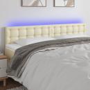LED Kopfteil Creme 200x5x78/88 cm Kunstleder