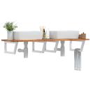 Waschbeckenregal Wandmontage Stahl und Akazienholz