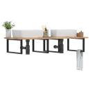 Waschbeckenregal Wandmontage Stahl und Akazienholz