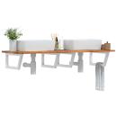 Waschbeckenregal Wandmontage Stahl und Akazienholz