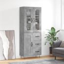 Highboard Betongrau 69,5x34x180 cm Holzwerkstoff