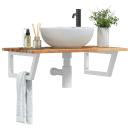 ARDEBO.de - Waschbeckenregal Wandmontage Stahl und Akazienholz