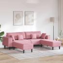 Samt Sofa mit Kissen mit Kissen 3 pcs Rosa 208 cm Samt