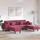 Samt Sofa mit Kissen mit Kissen 3 pcs Weinrot 208 cm Samt