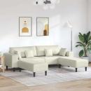 Samt Sofa mit Kissen mit Kissen 3 pcs Cremefarben 208 cm Samt