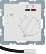 ARDEBO.de Berker 20346089 Fußbodentemperaturregler mit Schließer, Zentralstück, Wippschalter, Q.x, polarweiß samt