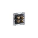 ARDEBO.de Legrand SEANO Einsatz 2-fach Lautsprecher-Anschluss mit 4 mm-Buchsen, vergoldete Messing-Buchsen (765079)